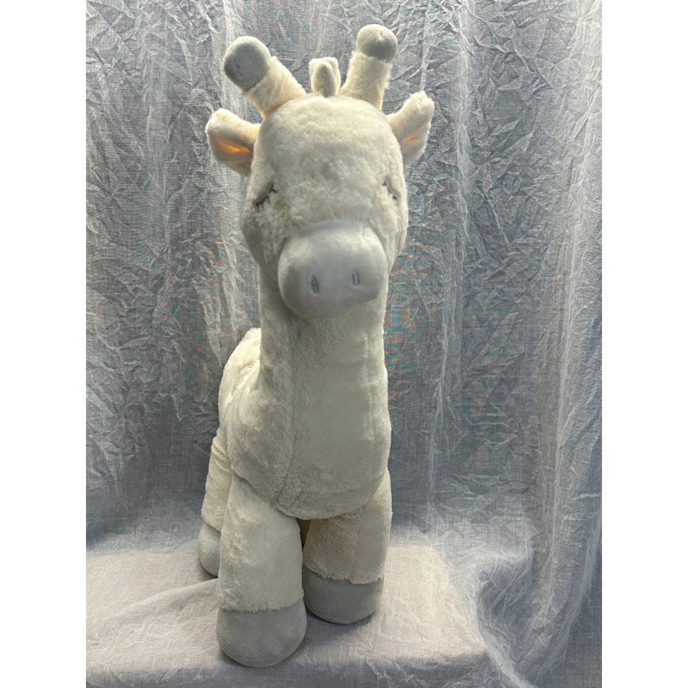 Plush Standing Giraffe Stuffed Animal Rattle Cream Sleepy 16 Inch Nursery Toy